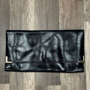 Black Clutch with Gold Accents